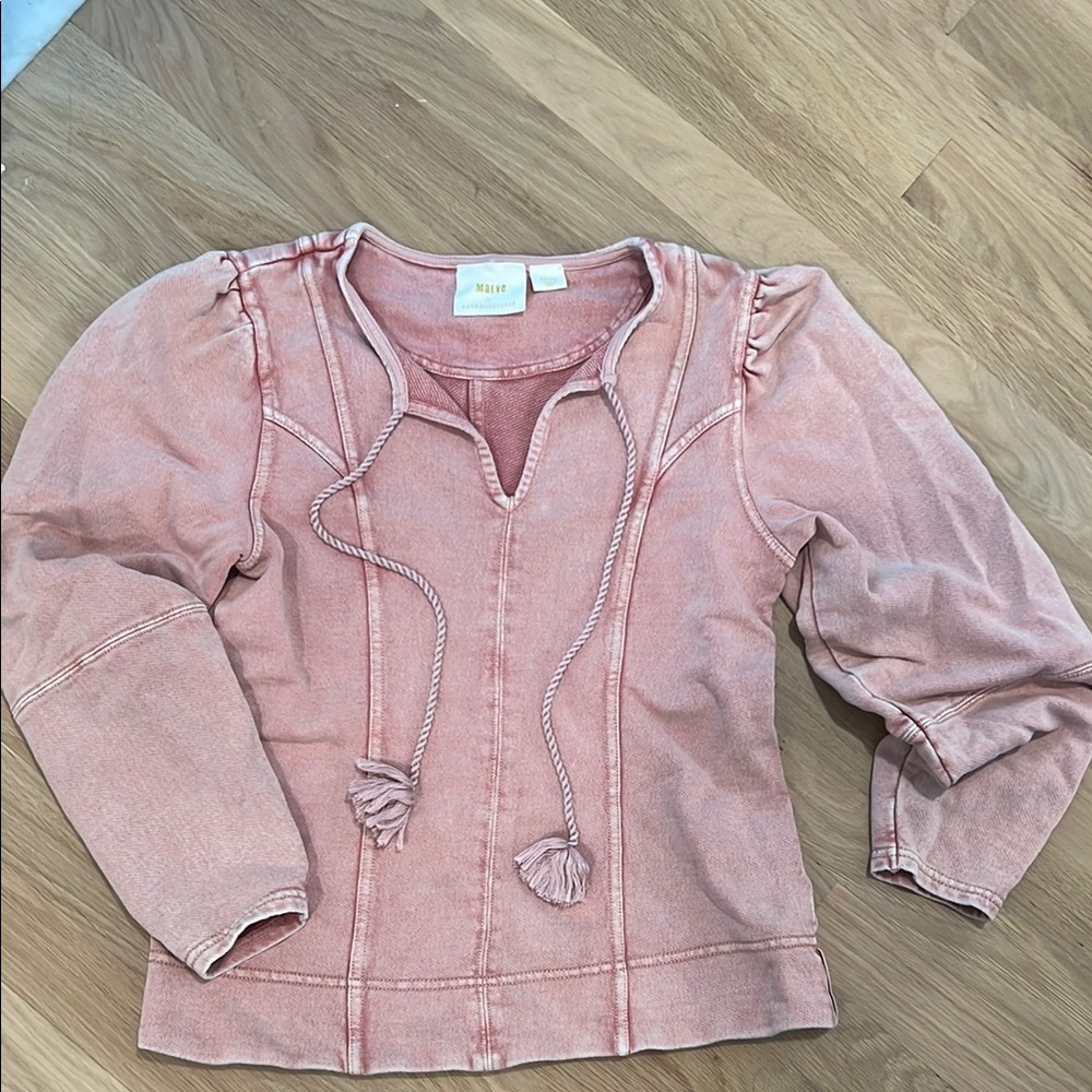 Maeve Pink Sweatshirt with Tassel Details